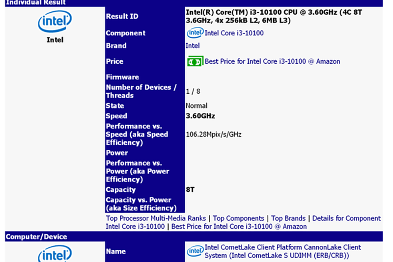 明年第一季上市！Intel 第十代Core i3-10100 桌面處理器規格曝光- 自由