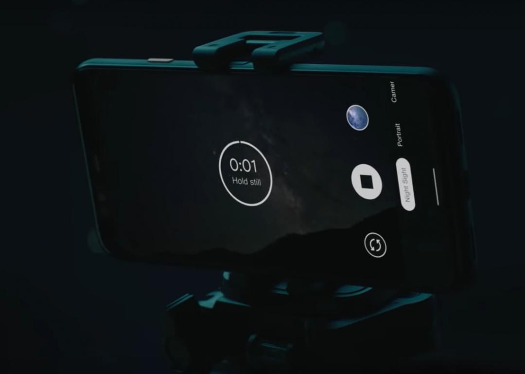 Pixel 4 的進化版夜拍功能，具備有「天體攝影」模式，可用來拍攝星星銀河。（圖翻攝自Google Pixel 4 官方影片）