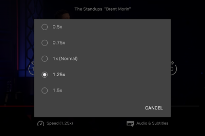 終於能加速了！Netflix 測試調整影片播放速度功能