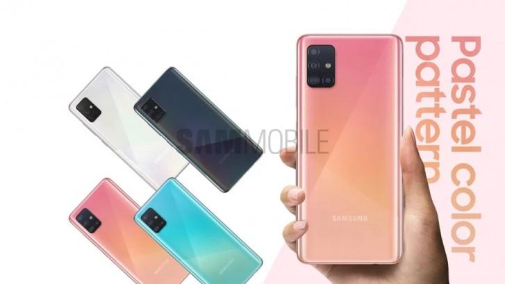 據稱為Galaxy A51官方版流出的新機渲染圖，被外媒搶先曝光。（圖翻攝自Sammobile）