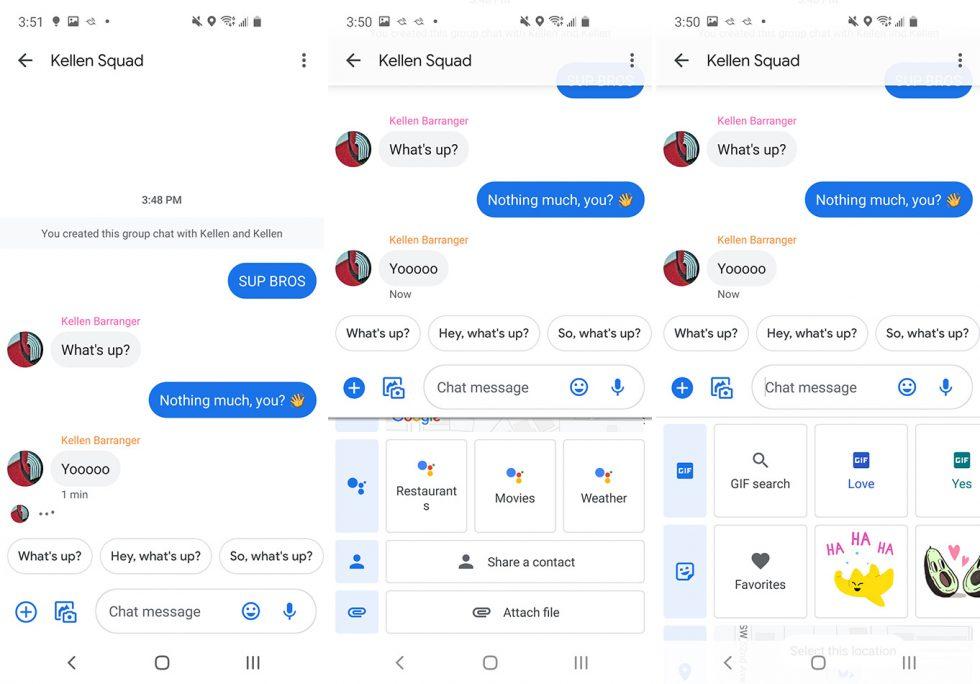 Google 訊息App的聊天傳訊介面。(圖翻攝自Droid-life)