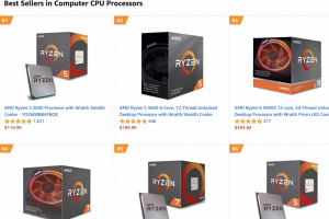 AMD 強勢力壓 Intel!霸榜亞馬遜 CPU 銷售前十名 AMD 強勢力壓 Intel!霸榜亞馬遜 CPU 銷售前十名