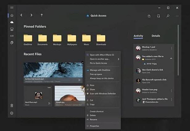 Windows 10X 的檔案夾相比傳統設計有不小變化(圖/翻攝自 Windows Central)