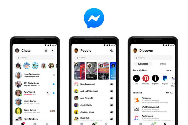 原本 FB Messenger 介面。(圖片來源/擷取自 The Verge)