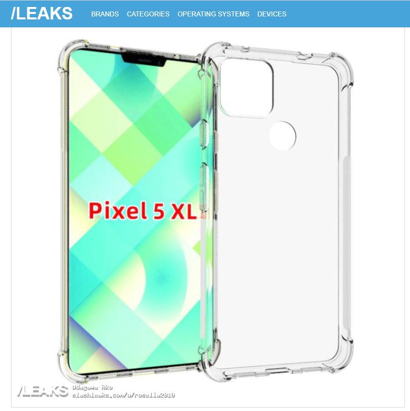疑似為 Google Pixel 5/5XL 手機保護殼渲染圖於網路曝光。(圖/翻攝自 SLASHLEAKS)