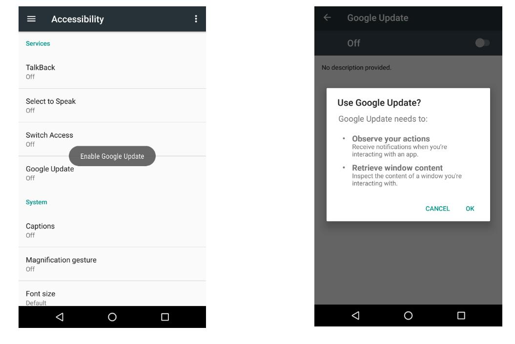 假冒為「Google Update」更新通知的惡意病毒軟體，近期鎖定Android手機用戶發動攻擊。（圖翻攝ThreatFabric官方部落格）