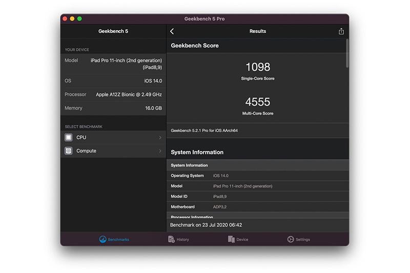 (圖片來源/擷取自 Geekbench 5 Pro)