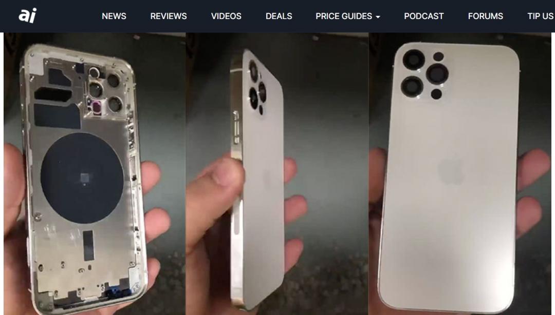 疑似為蘋果將於今年秋季發表的新一代iPhone 12實機外殼曝光。(圖翻攝Apple Insider)