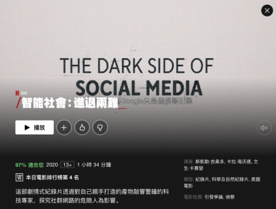 臉書駁斥 Netflix 紀錄片《智能社會》!7 大聲明稱「捏造代罪羔羊」 臉書駁斥 Netflix 紀錄片《智能社會》!7 大聲明稱「捏造代罪羔羊」