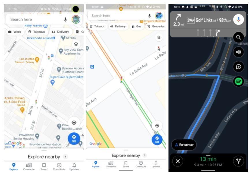地圖可顯示紅綠燈標示。（圖翻攝Android Police）