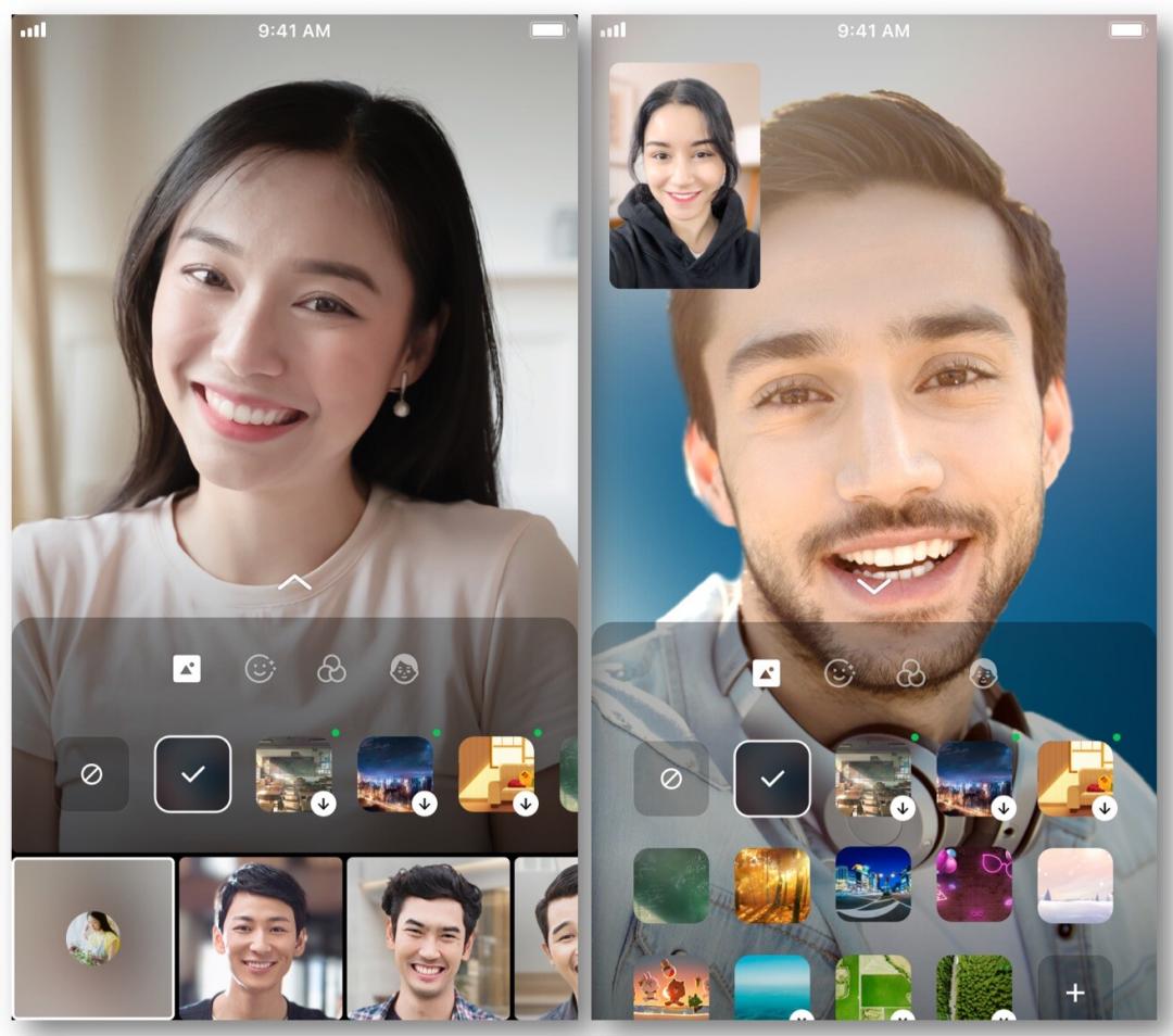 視訊通話新增虛擬背景與模糊背景，在群組與一對一視訊通話中都能使用。(圖/LINE提供）