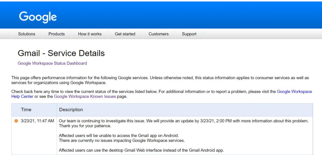 (圖翻攝Google Workspace 狀態資訊主頁)