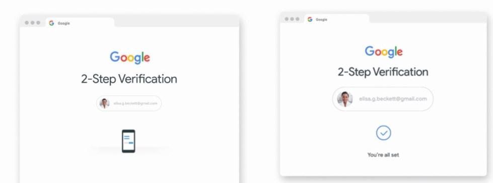 Google將啟用兩階段驗證的預設登入方式,強化用戶帳號安全。(圖翻攝Google官方部落格;編輯合成)