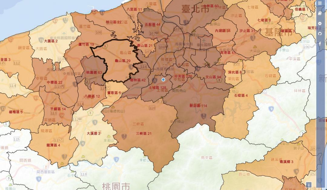 （圖／翻攝本土病例地圖網站）