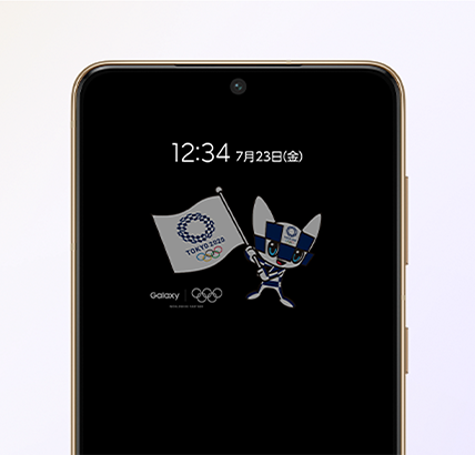 三星S21 5G奧運限定版的鎖定畫面,會出現東奧吉祥物的圖案。(圖翻攝ixbt)
