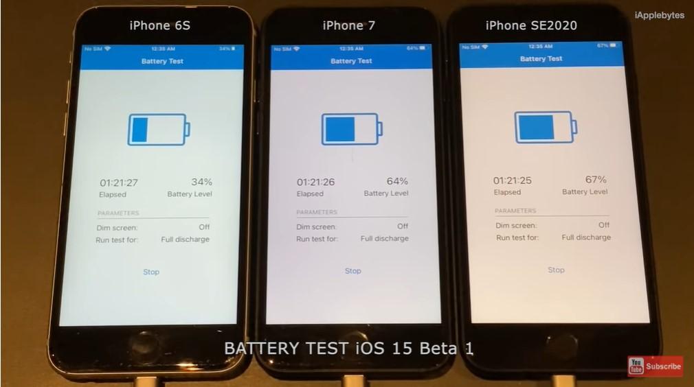 由左至右依序為:iPhone 6S、iPhone 7 與iPhone SE 2020。(圖翻攝自國外知名YouTuber「iAppleBytes」頻道影片)