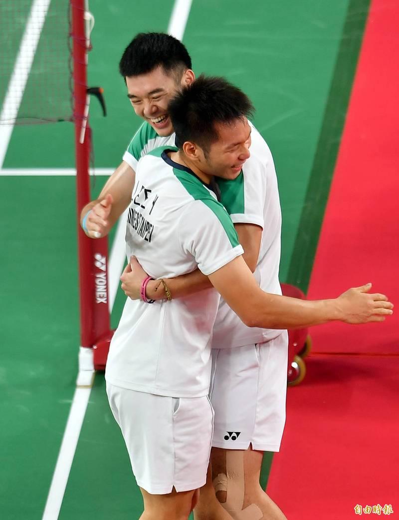 李洋與王齊麟打下台灣羽球史上首面奧運金牌。（資料照，特派記者林正堃攝）