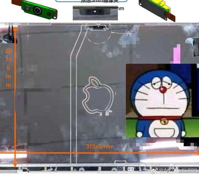 近日於網路流出據稱新款MacBook Pro筆電,將採用劉海螢幕凹槽設計的諜照。(圖翻攝MacRumors)