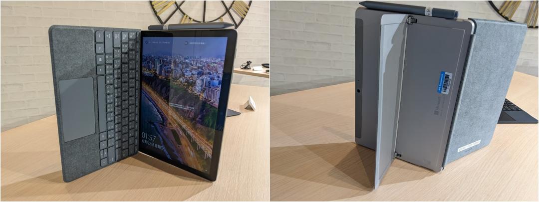 圖為微軟原廠為Surface Go 3打造的專屬外接鍵盤選購配件，Surface Go Signature 實體鍵盤保護蓋。（圖／記者劉惠琴攝）