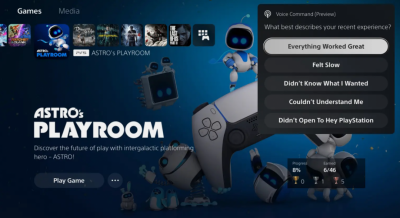 Sony 公開 PS5 測試新功能!支援「Hey PlayStation」聲控下指令 Sony 公開 PS5 測試新功能!支援「Hey PlayStation」聲控下指令