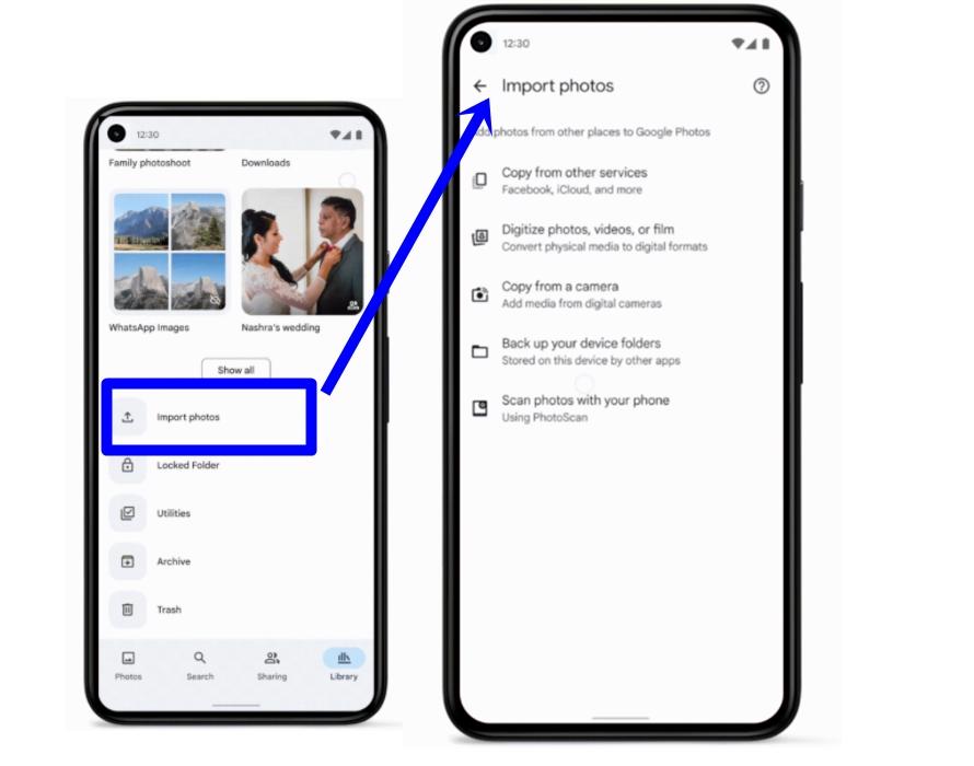 相片庫增「匯入照片」新功能。可把FB、iCloud照片，快速傳到Google相簿。（圖／翻攝 Google 官方部落格）