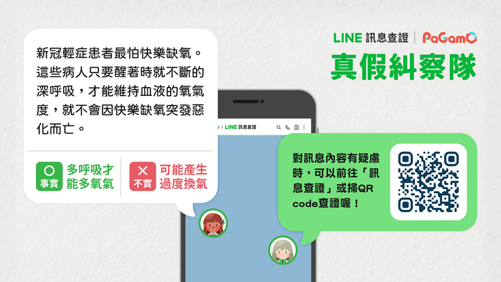 LINE與PaGamO遊戲學習平台推出真假糾察隊官方任務,讓孩童辨別錯假訊息。(圖/LINE)