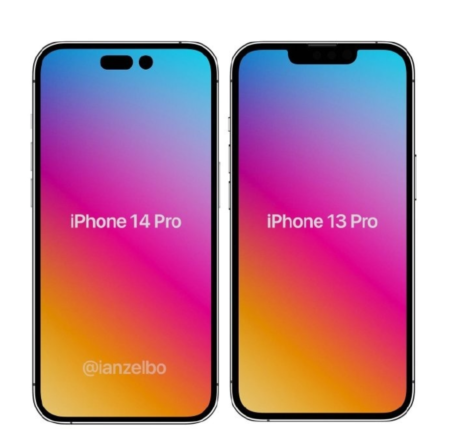 圖左為iPhone 14 Pro 假想圖；圖右為iPhone 13 Pro。（圖翻攝@ianzelbo推特）