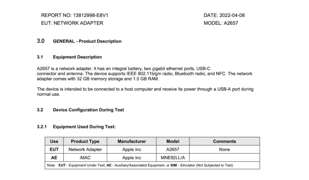 蘋果旗下一款代號為A2657，未曾曝光過的神秘新裝置，近日悄悄於美國FCC聯邦通信委員會的數據資料庫上現身。（圖翻攝9to5Mac）