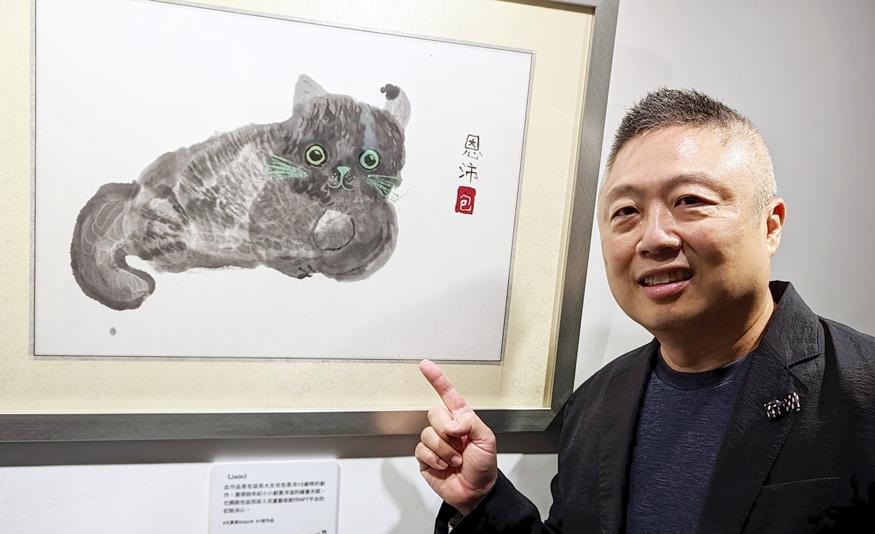 包益民女兒10歲時的創作《Jade》開啟包益民投入兒童藝術創作NFT平台的初始決心。（圖／記者劉惠琴攝）