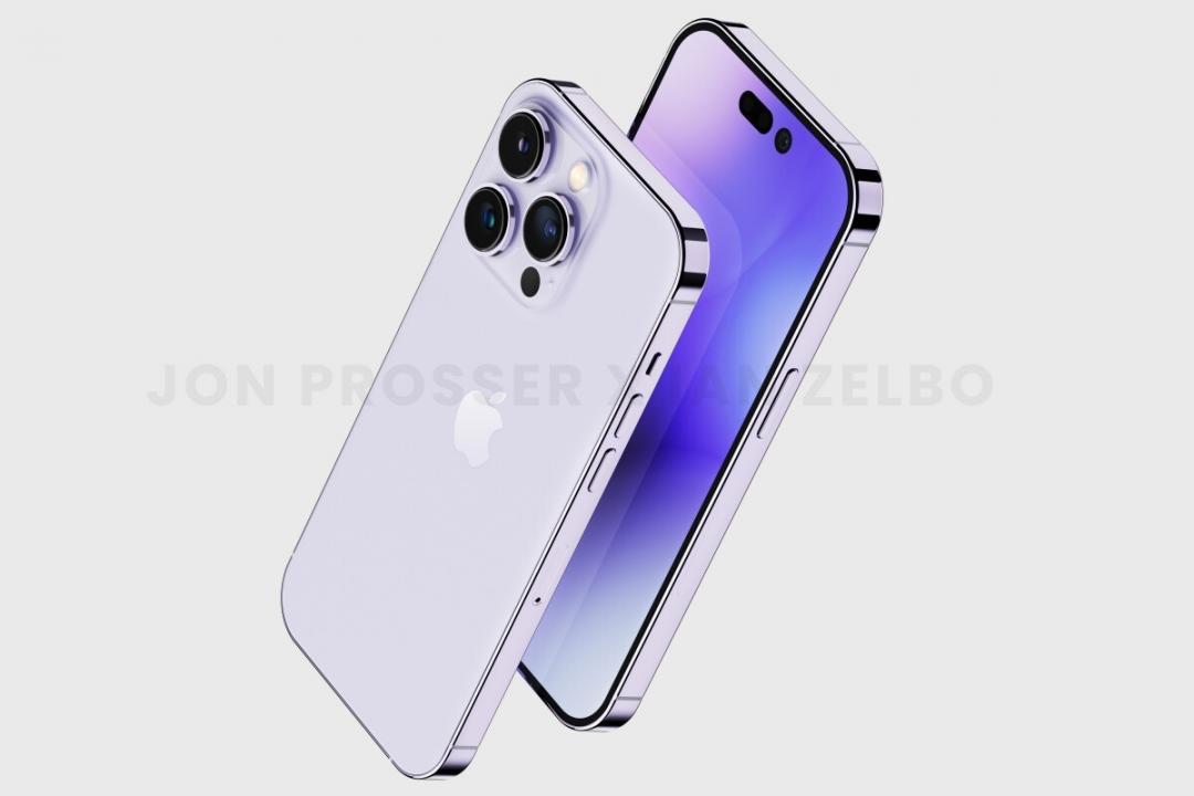網路先前流出的iPhone 14 Pro 傳聞外觀及新的紫色(圖/翻攝自 PhoneArena)
