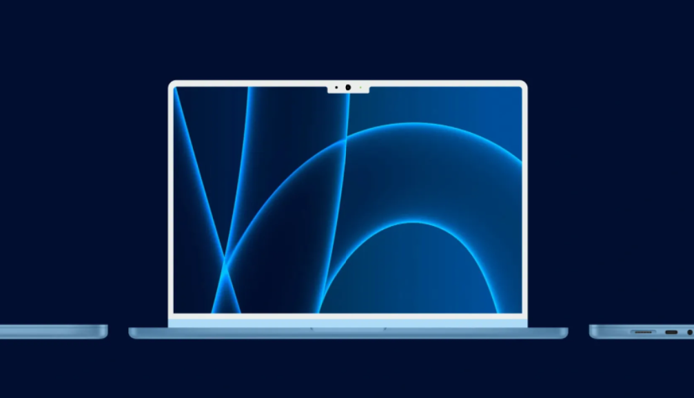傳2022年新一代MacBook Air,將捨棄楔型外觀,並採用白色邊框與「劉海」螢幕設計。圖為網路流出的概念渲染設計。(圖翻攝 9to5Mac)