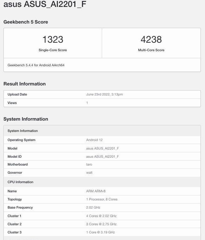 華碩ROG Phone 6跑分洩漏。（圖／網路）