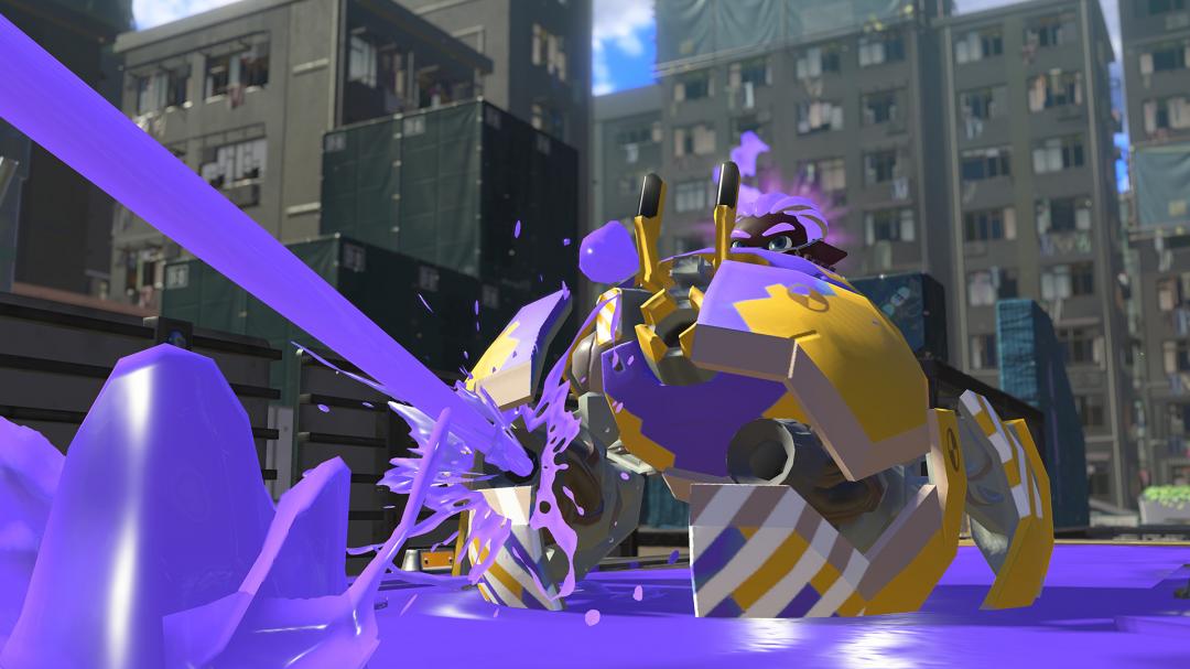 過去被暱稱「漆彈大作戰」或「花枝」，原名為「Splatoon」的這款射擊遊戲，此次將以「斯普拉遁」作為官方中文譯名。（截圖自遊戲畫面）