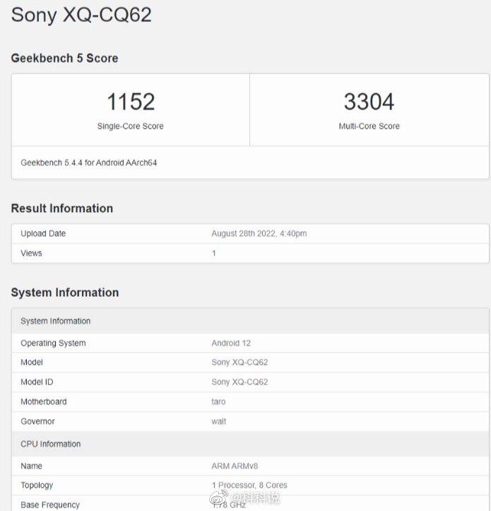 Sony Xperia 5 IV跑分出爐。(圖/網路)