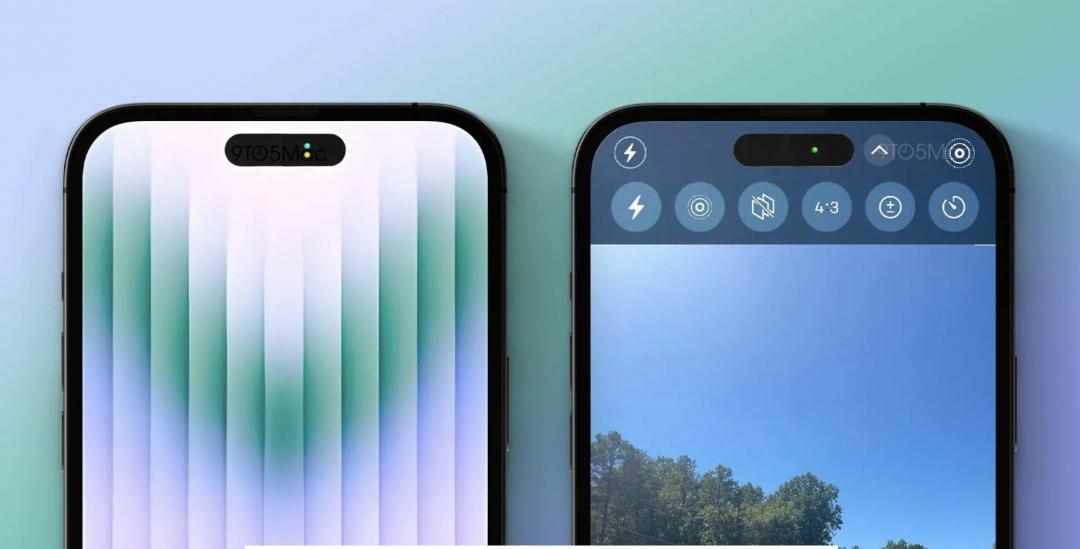 iPhone 14 Pro系列的長藥丸螢幕會加入隱私指示燈。(圖/9to5mac)