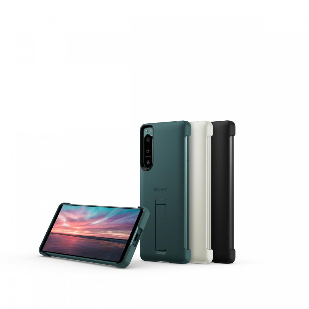 Xperia 5 IV 專屬保護殼配件 XQZ-CBCQ,附支架設計,建議售價990元。(圖/Sony Mobile提供)