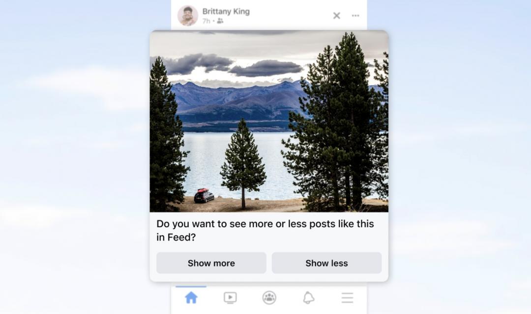 臉書將推出顯示更多、顯示更少新功能。(圖／臉書)
