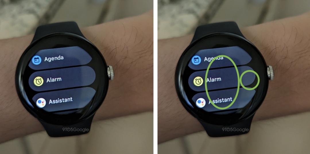 Google Pixel Watch螢幕疑似出現烙印情形。(圖/翻攝網路)