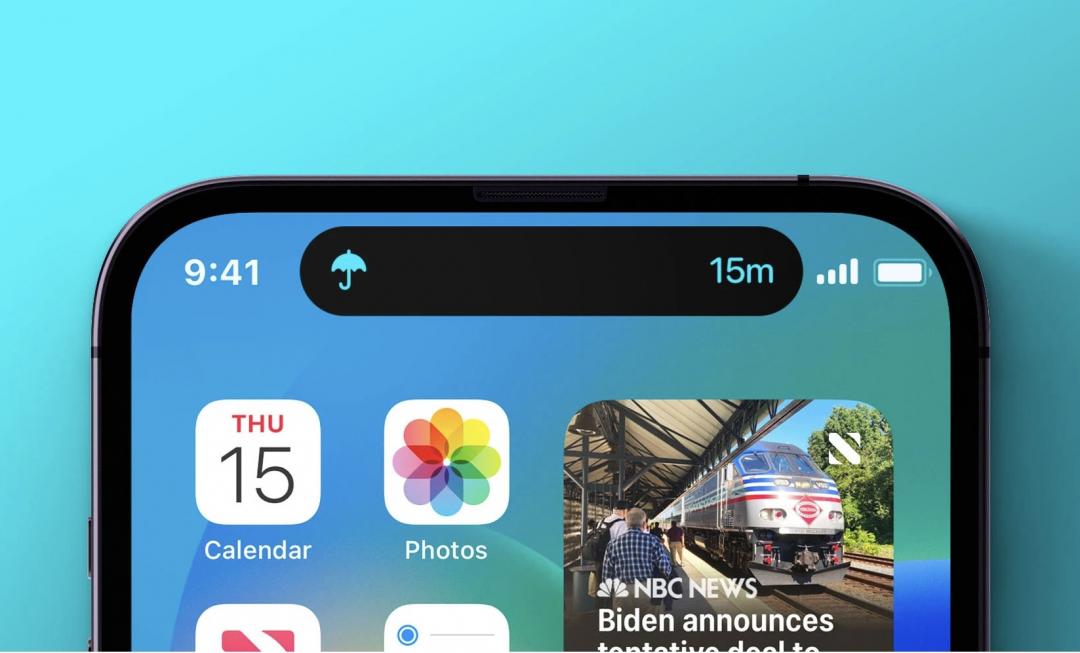iOS 16.1中,iPhone 14 Pro 系列的「動態島」和鎖定畫面上可使用第三方 App 的「即時動態」。 (圖/翻攝網路)