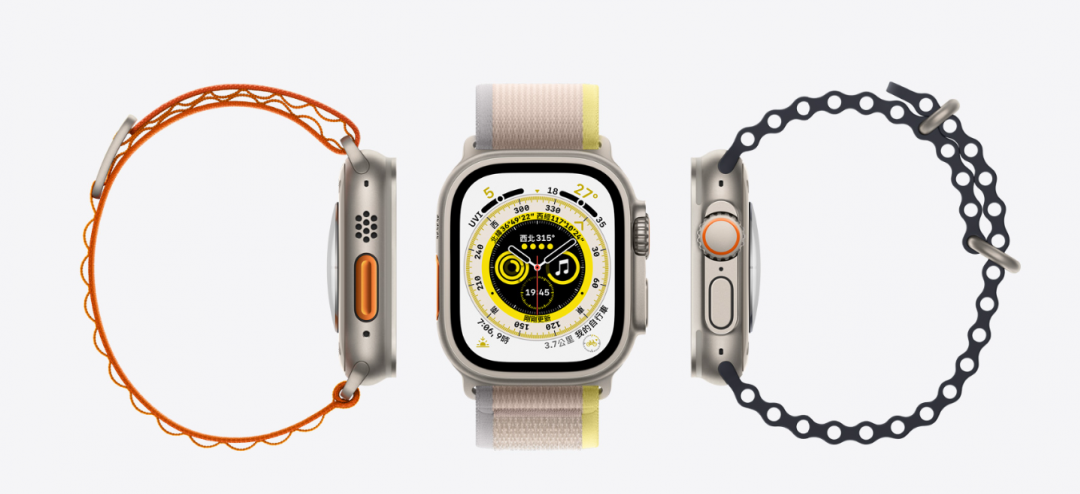 主打堅固耐用性能的Apple Watch Ultra,搭載鈦金屬錶殼。(圖/翻攝自蘋果官網)