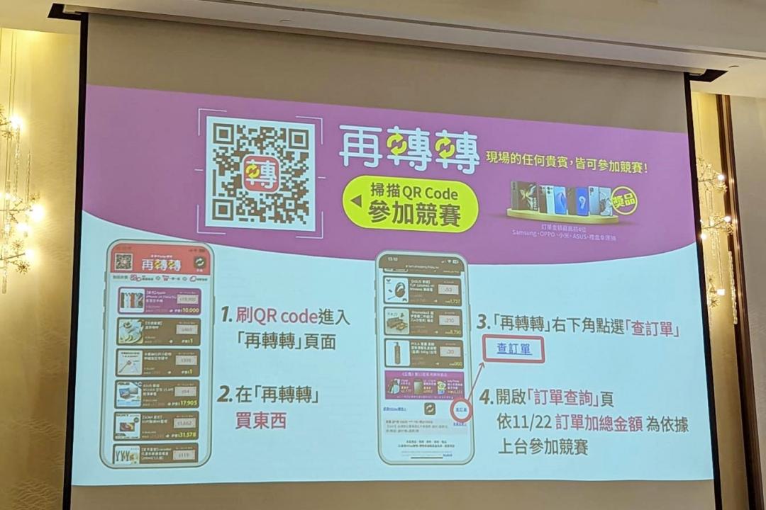 friday 購物推出「再轉轉」功能服務,於上線3天,被轉了130萬次,雙11與台北捷運合作,單日被轉570萬次;推出一個多月,流量增幅明顯,月增率達14.8%。(圖/記者劉惠琴攝)