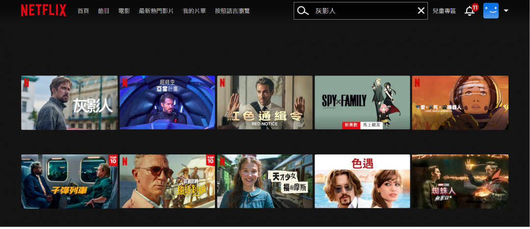 羅素兄弟執導的動作驚悚電影《灰影人》,為2022年度Netflix觀看時數最高的十大熱門電影榜單第一名。(圖翻攝Netflix)