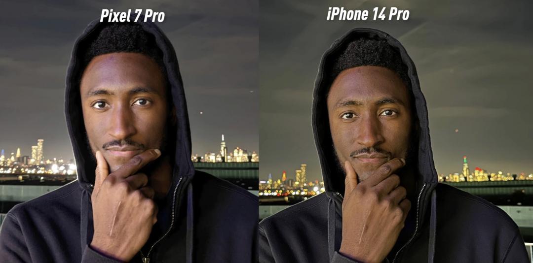 MKBHD實測,蘋果iPhone 14 Pro Max會過度消除人像陰影,看起來反而不自然。(圖/翻攝YT)