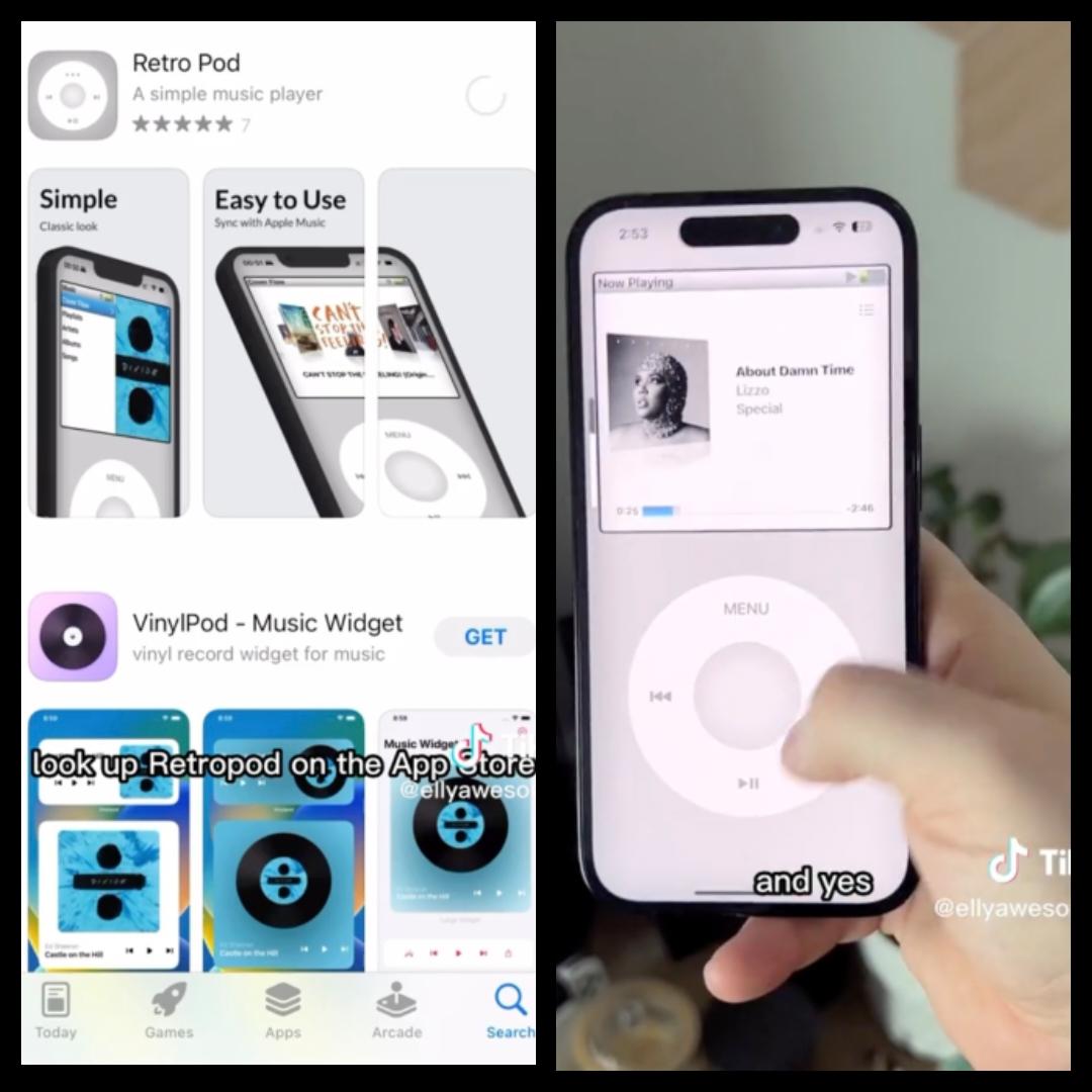 主打複製iPod功能的《Retro Pod》App爆紅。(圖/翻攝TikTok)