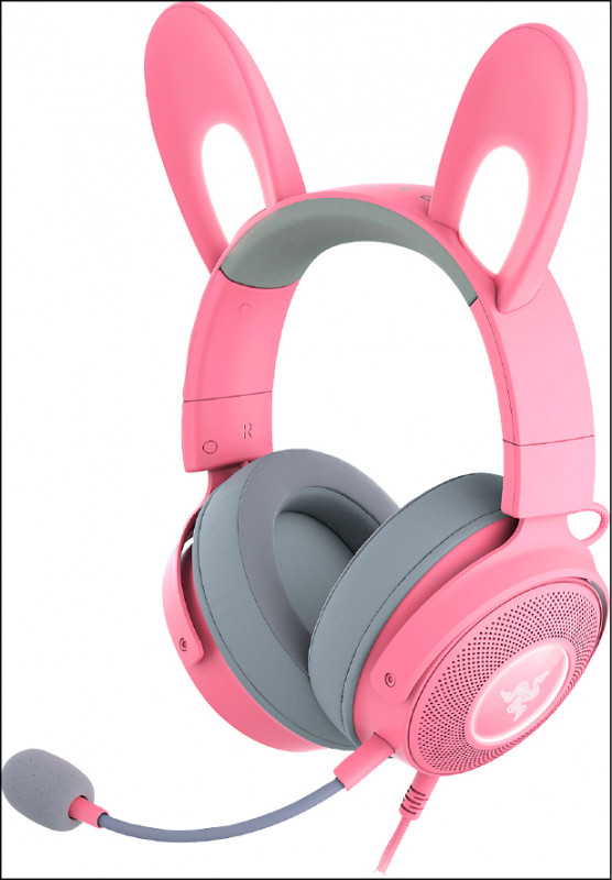 Razer Kraken Kitty V2 Pro電競耳麥，有兔、貓與熊三種不同的耳朵造型替換，建議售價7,090元。