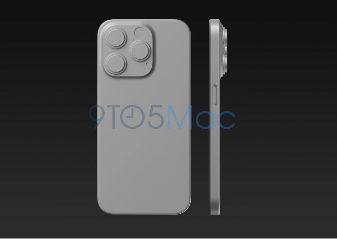 iPhone 15 Pro系列CAD渲染圖。(圖/iPhone 15 Pro)