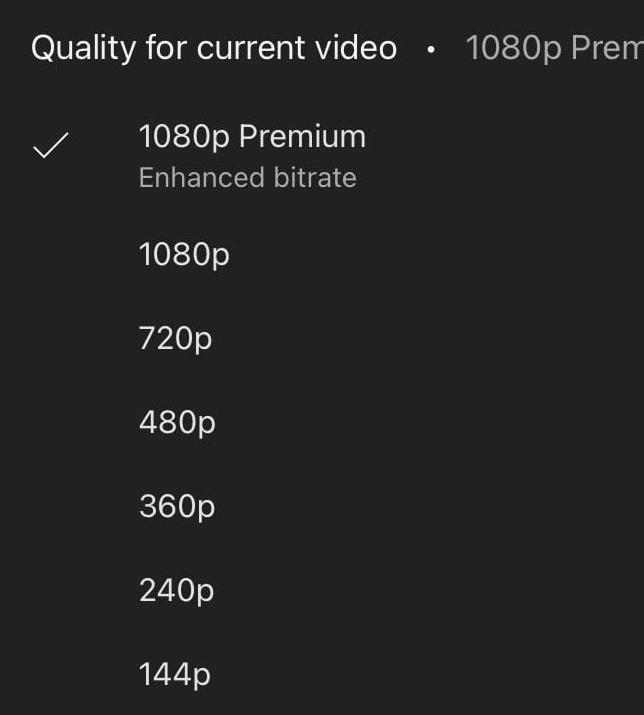 國外網友PO出，自己的YouTube多出了1080p Premium畫質選項。（圖／翻攝網路）