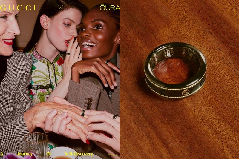 Gucci×Oura智慧戒指,鈦金屬材質,指環鐫刻有Gucci經典的Interlocking G標誌,彰顯輕奢華感的時尚氣場。售價950美元(約合台幣2.9萬元)。