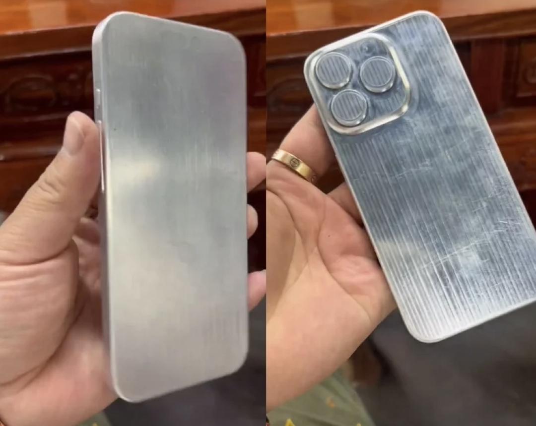 中國抖音主PO出iPhone 15 Pro模型機。(圖/翻攝網路)