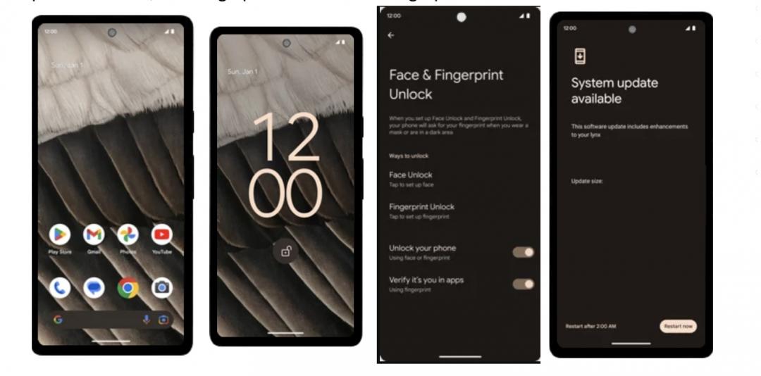 Google Pixel 7a介面圖顯示有臉部解鎖功能。（圖／翻攝網路）